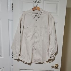 Men's Fieldmaster Button Down Shirt - Cream, 100% Cotton